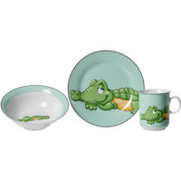 KINDERGESCHIRRSET Happy Zoo Porzellan 3-teilig  - Gelb/Weiß, Basics, Keramik (20/20/11cm) - Ritzenhoff Breker