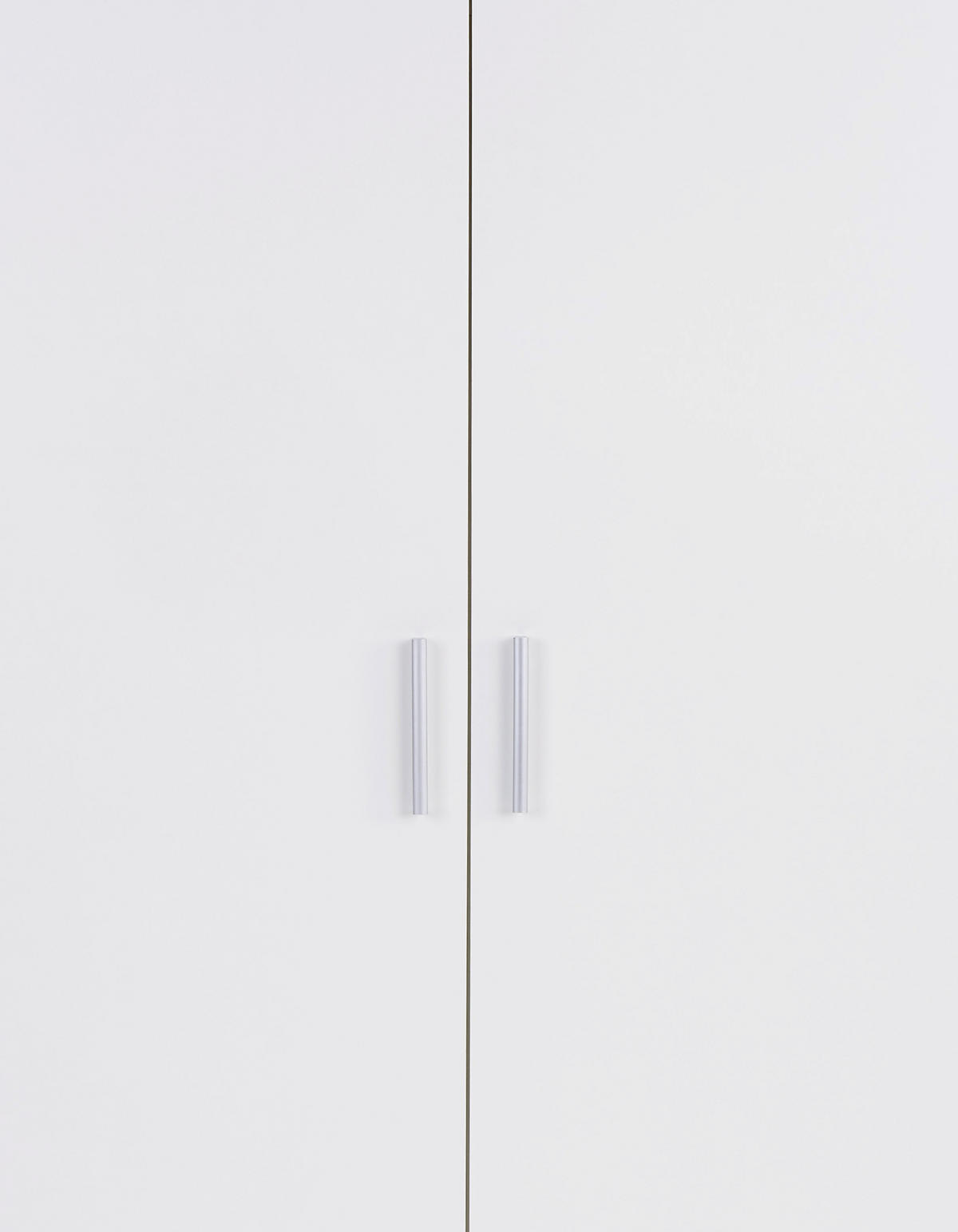 KLEIDERSCHRANK 2-türig Weiß  - Silberfarben/Weiß, KONVENTIONELL, Holzwerkstoff/Kunststoff (90/191,1/55cm) - MID.YOU