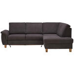 ECKSOFA in Flachgewebe Graubraun  253/185 cm  - Eichefarben/Graubraun, Design, Holz/Textil (253/185cm) - Cantus