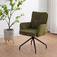 ARMLEHNSTUHL  Sitzfläche 180° drehbar Mikrofaser  - Schwarz/Grün, Design, Textil/Metall (60/90/68cm) - Carryhome