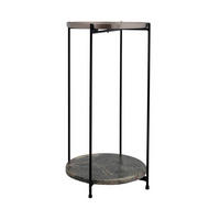 ODKLÁDACÍ STOLEK, barvy stříbra - černá/barvy stříbra, Trend, kov/kámen (33/61/33cm)
