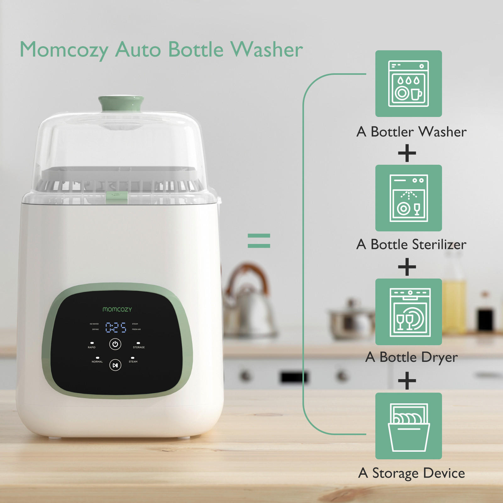 DAMPFSTERILISATOR Sterilisator  - Weiß, Basics, Kunststoff (45/46/33cm) - Momcozy