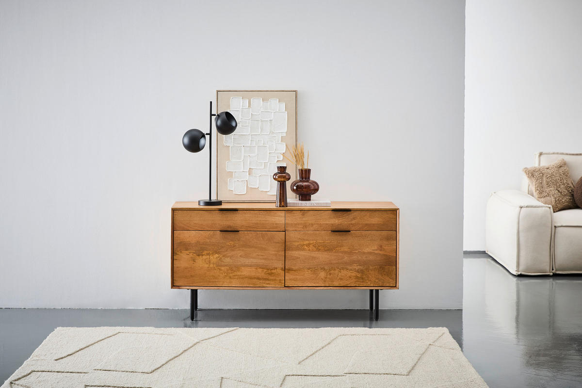 SIDEBOARD  in 140/70/40 cm  - Schwarz/Naturfarben, LIFESTYLE, Holz/Metall (140/70/40cm) - Livetastic