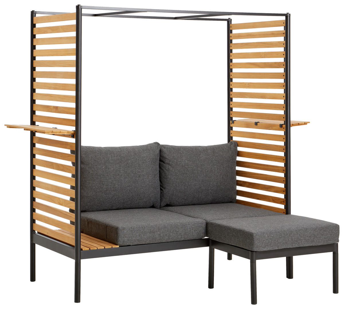 BALKONSET   - Anthrazit/Schwarz, Design, Holz/Textil (169/170,5/77cm) - Ambia Garden