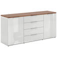 SIDEBOARD in 170/82/44 cm - Weiß Hochglanz/Schwarz, Basics, Holzwerkstoff/Kunststoff (170/82/44cm) - Carryhome