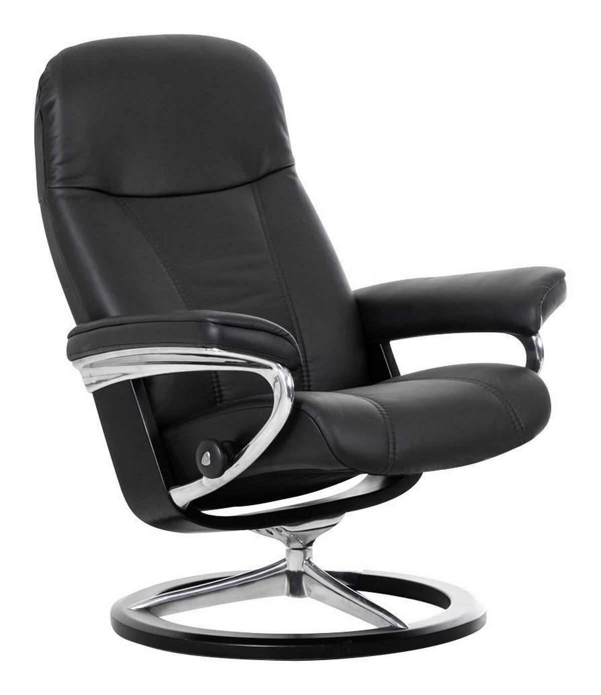 RELAXSESSEL CONSUL Echtleder    - Schwarz, Natur, Leder/Holz (82/102/72cm) - Stressless