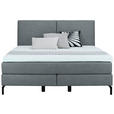 BOXSPRINGBETT 180/200 cm  in Grau  - Schwarz/Grau, KONVENTIONELL, Textil/Metall (180/200cm) - Dieter Knoll