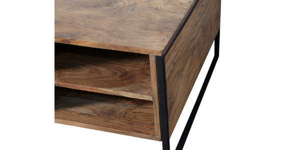 COUCHTISCH in Holz, Metall 118/70/45 cm - Schwarz/Akaziefarben, Trend, Holz/Metall (118/70/45cm) - Ambia Home