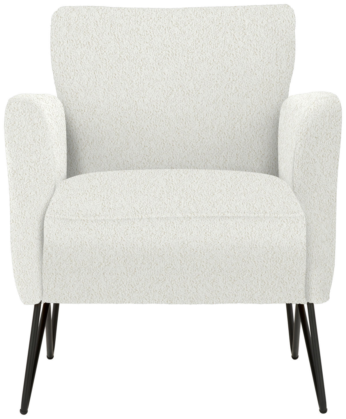 SESSEL in Chenille, Mikrofaser Weiss  - Weiss/Schwarz, Design, Textil/Metall (68/78/76cm) - Johann Jakob