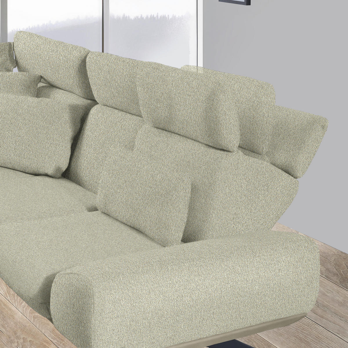 ECKSOFA in Flachgewebe Creme  239/270 cm  - Beige/Creme, Design, Textil/Metall (239/270cm) - Koinor