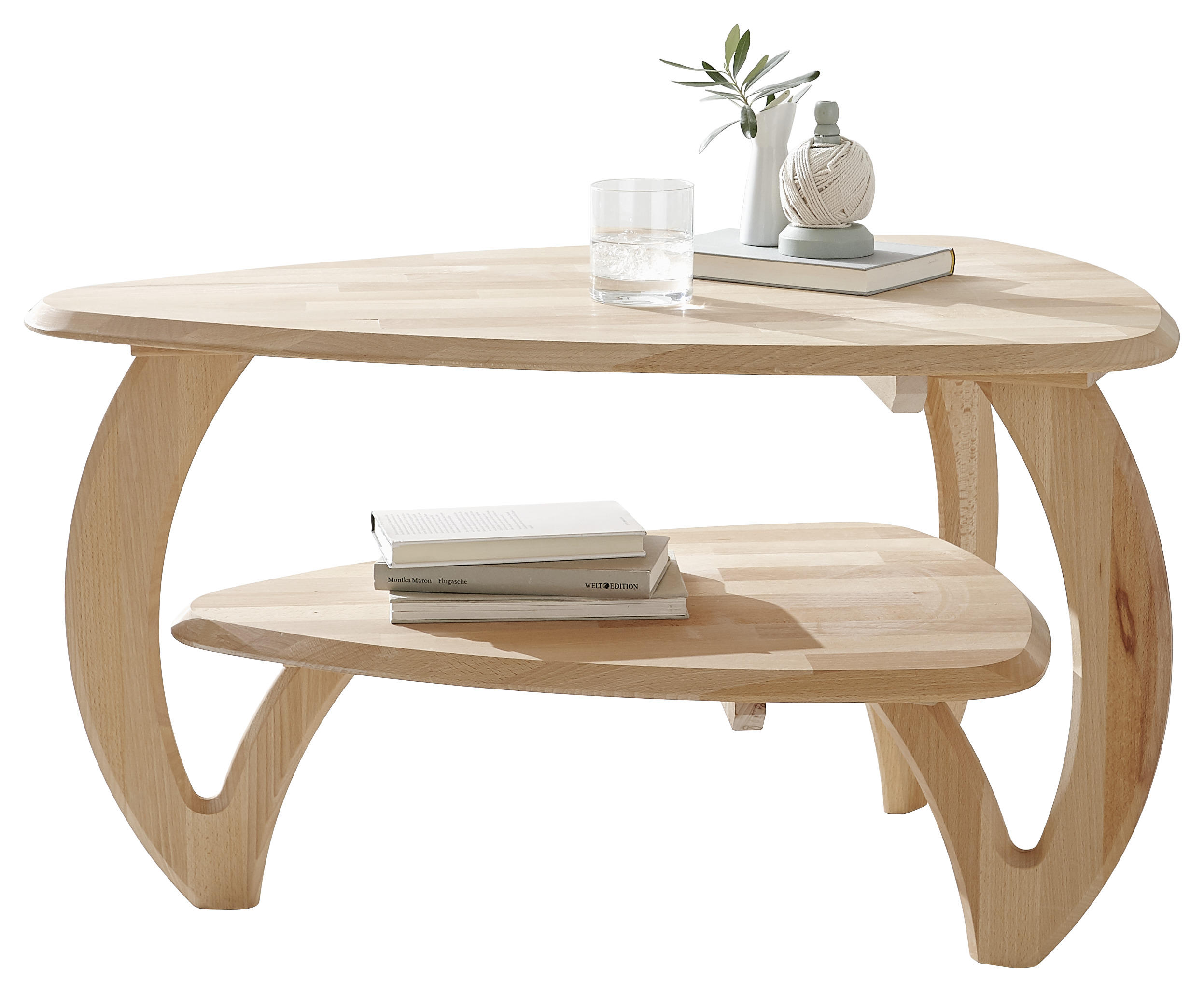 COUCHTISCH Kernbuche massiv 90/60/50 cm Freiform Buchefarben  - Buchefarben, KONVENTIONELL, Holz (90/60/50cm) - Linea Natura