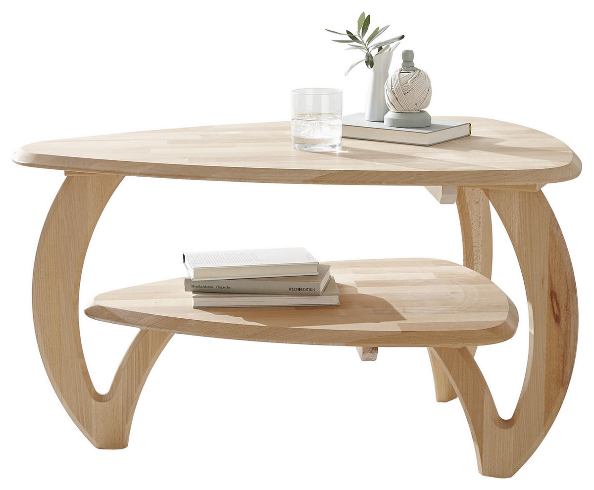COUCHTISCH Kernbuche massiv 90/60/50 cm Freiform Buchefarben  - Buchefarben, KONVENTIONELL, Holz (90/60/50cm) - Linea Natura