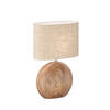 TISCHLEUCHTE Tobse 34/17/53 cm   - Sandfarben/Eukalyptusholzfarben, Basics, Keramik/Textil (34/17/53cm) - Fischer & Honsel