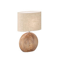 TISCHLEUCHTE - Sandfarben/Eukalyptusholzfarben, Basics, Keramik/Textil (34/17/53cm) - Fischer & Honsel