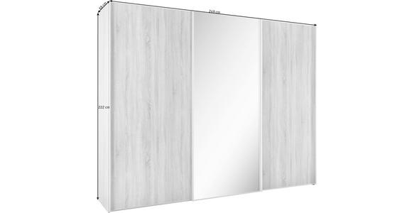 SCHWEBETÜRENSCHRANK 249/222/68 cm 3-türig  - Alufarben/Sonoma Eiche, Design, Glas/Holzwerkstoff (249/222/68cm) - Moderano