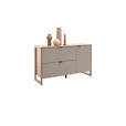 SIDEBOARD Grau, Eichefarben  140/84/44 cm  - Eichefarben/Anthrazit, Design, Holzwerkstoff/Metall (140/84/44cm) - Hom`in