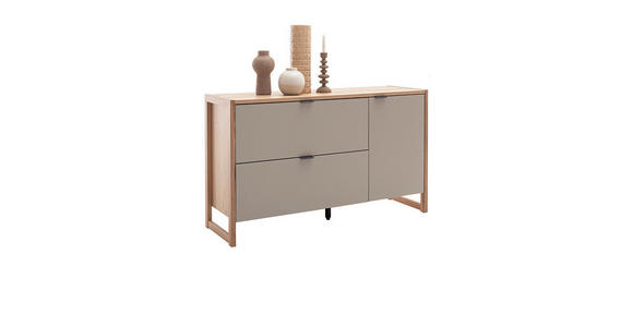 SIDEBOARD Grau, Eichefarben  140/84/44 cm  - Eichefarben/Anthrazit, Design, Holzwerkstoff/Metall (140/84/44cm) - Hom`in