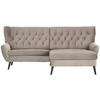 ECKSOFA in Cord Beige  - Beige/Schwarz, Design, Holz/Textil (237/165cm) - Stylife