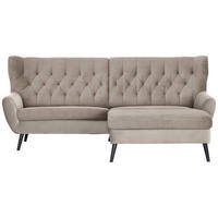 ECKSOFA in Cord Beige  237/165 cm  - Beige/Schwarz, Design, Holz/Textil (237/165cm) - Stylife