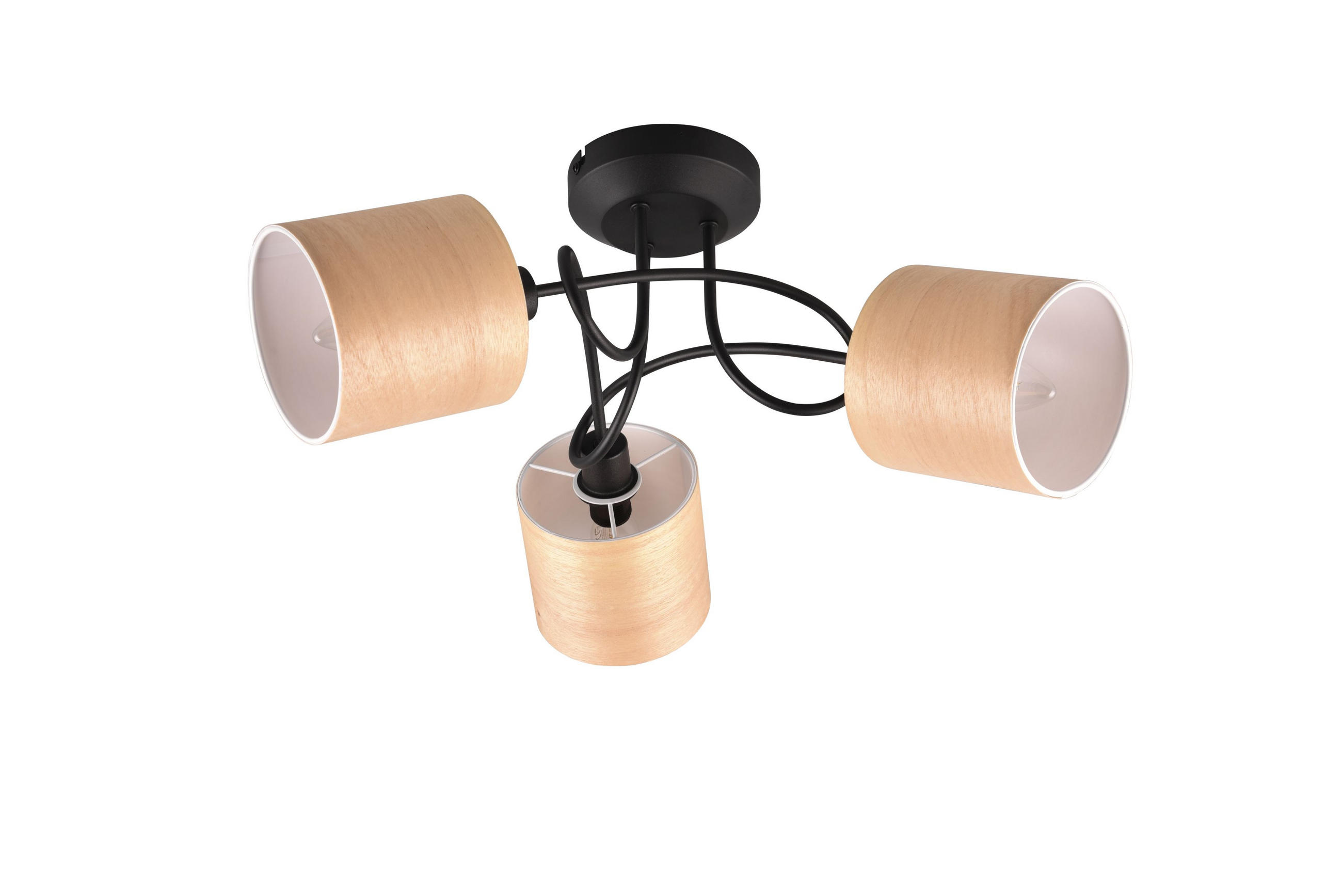 DECKENLEUCHTE  52,5/25 cm    - Schwarz, Basics, Holz/Metall (52,5/25cm) - Novel