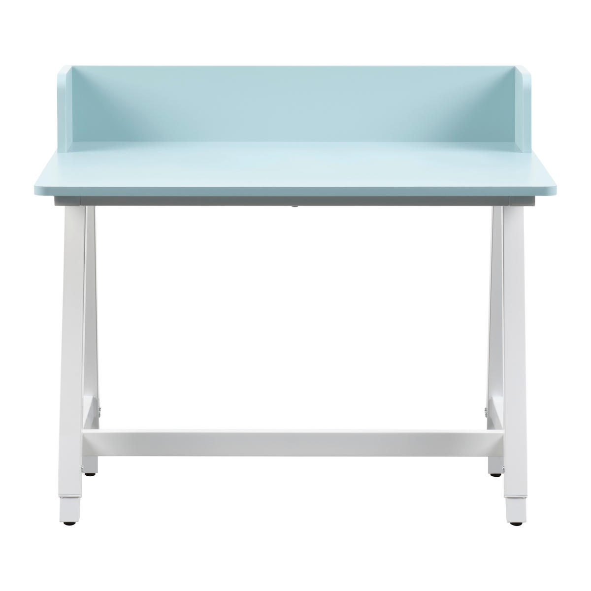 PISAĆI STOL  bijela, svijetlo plava  metal  - bijela/svijetlo plava, Moderno, drvni materijal/metal (80/54-85/60cm)