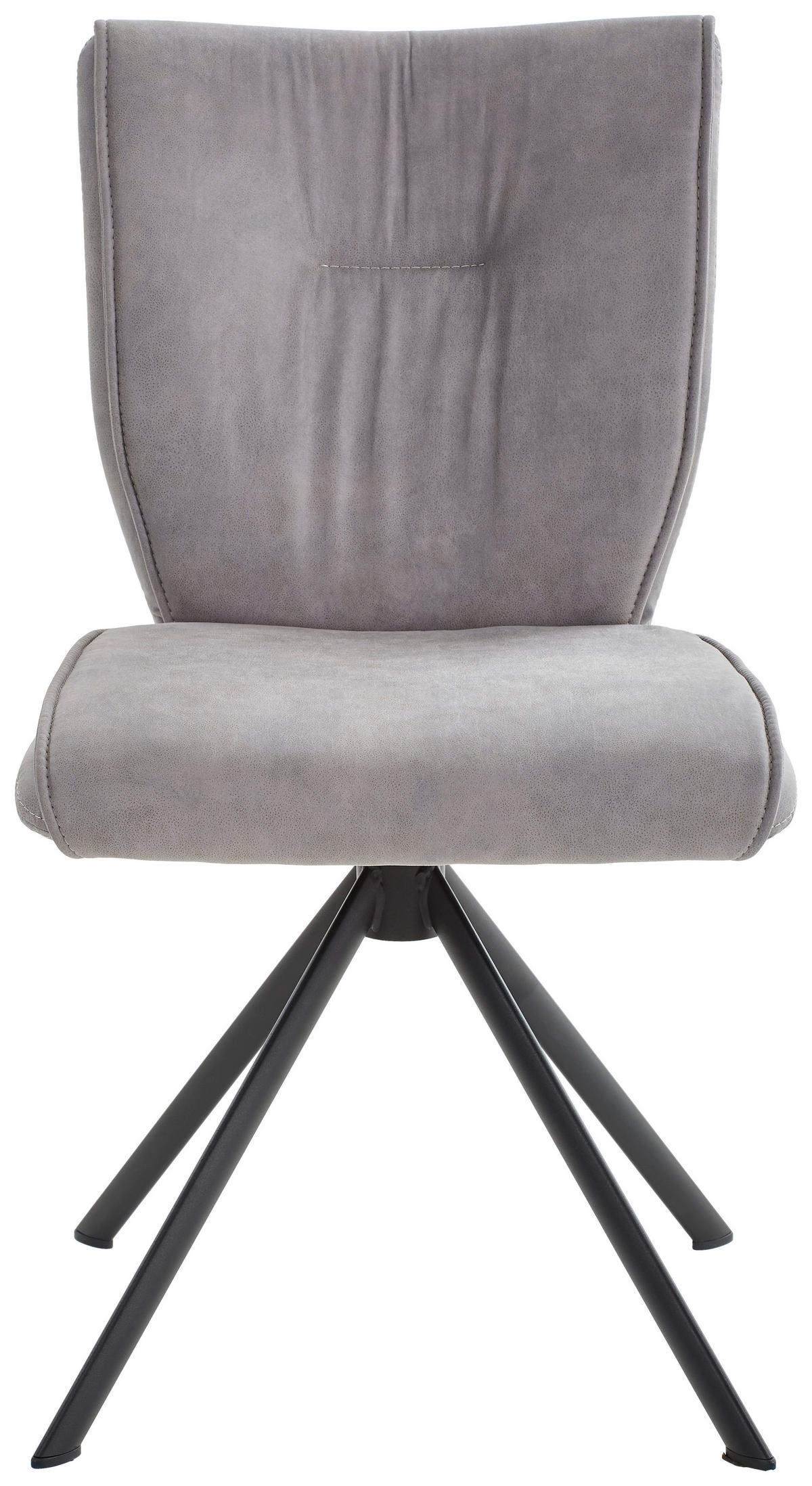 STUHL Lederlook, Velours, Mikrofaser Grau  - Schwarz/Grau, Design, Textil/Metall (49/89/61cm) - Dieter Knoll