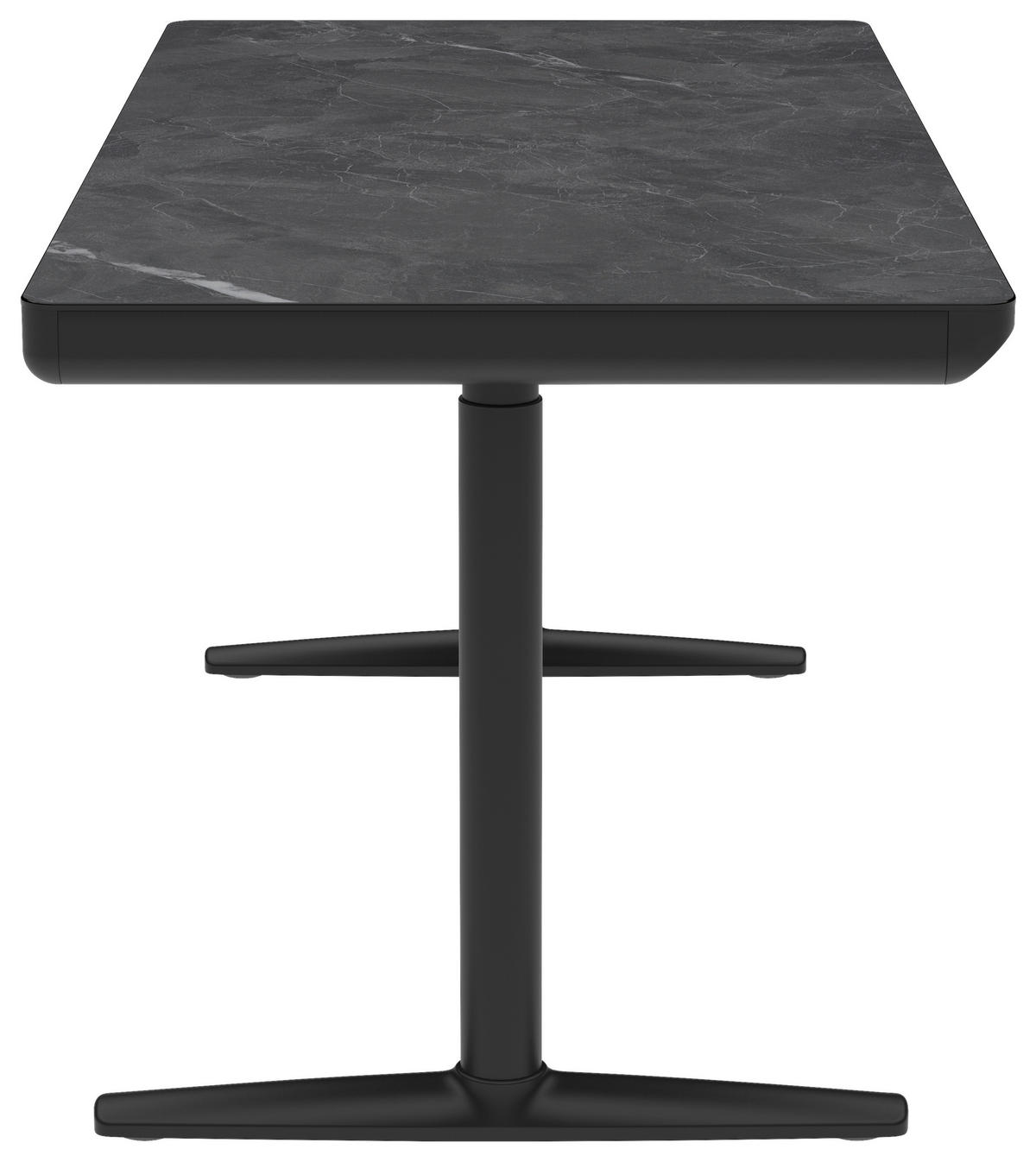 SCHREIBTISCH 160/80/73/118 cm  in Schwarz, Dunkelgrau  - Dunkelgrau/Schwarz, Design, Holzwerkstoff/Kunststoff (160/80/73/118cm) - Novel