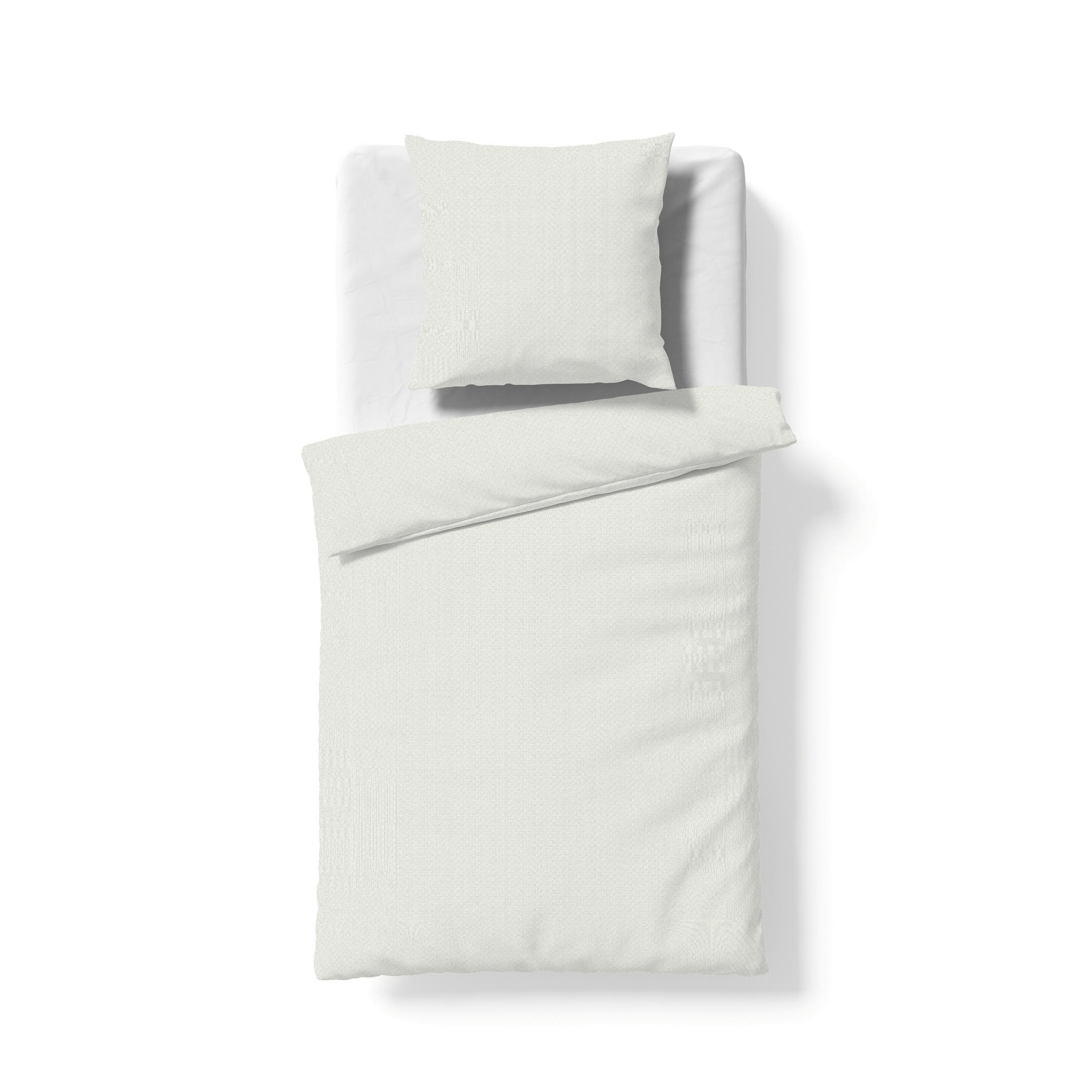 BETTWÄSCHESET 3-teilig Black Royal - Mako Brokat Damast Bettwäsche Damast 200/210 cm  - Weiss, Basics, Textil (200/210cm) - Fleuresse