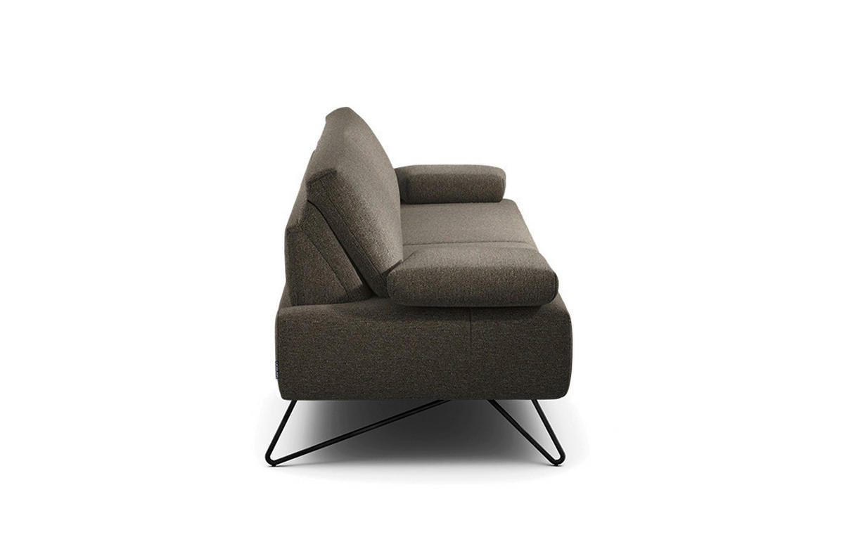 2,5-SITZER in Chenille Braun  - Schwarz/Braun, Design, Textil/Metall (204-234/85/86-94cm) - SENSOO