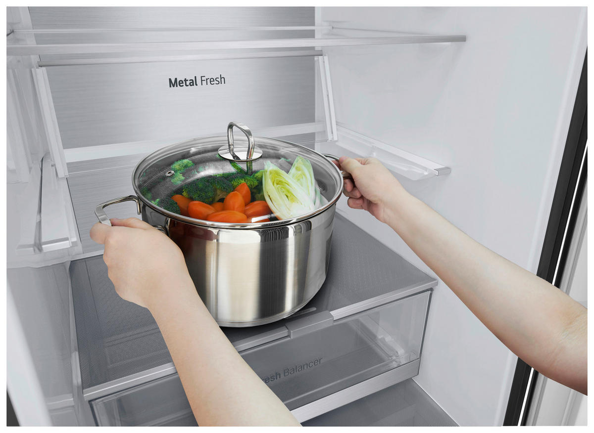 KÜHL-GEFRIER-KOMBINATION GBV7280AEV  - Schwarz, Basics, Glas/Kunststoff (59.5/203/67.5cm) - LG