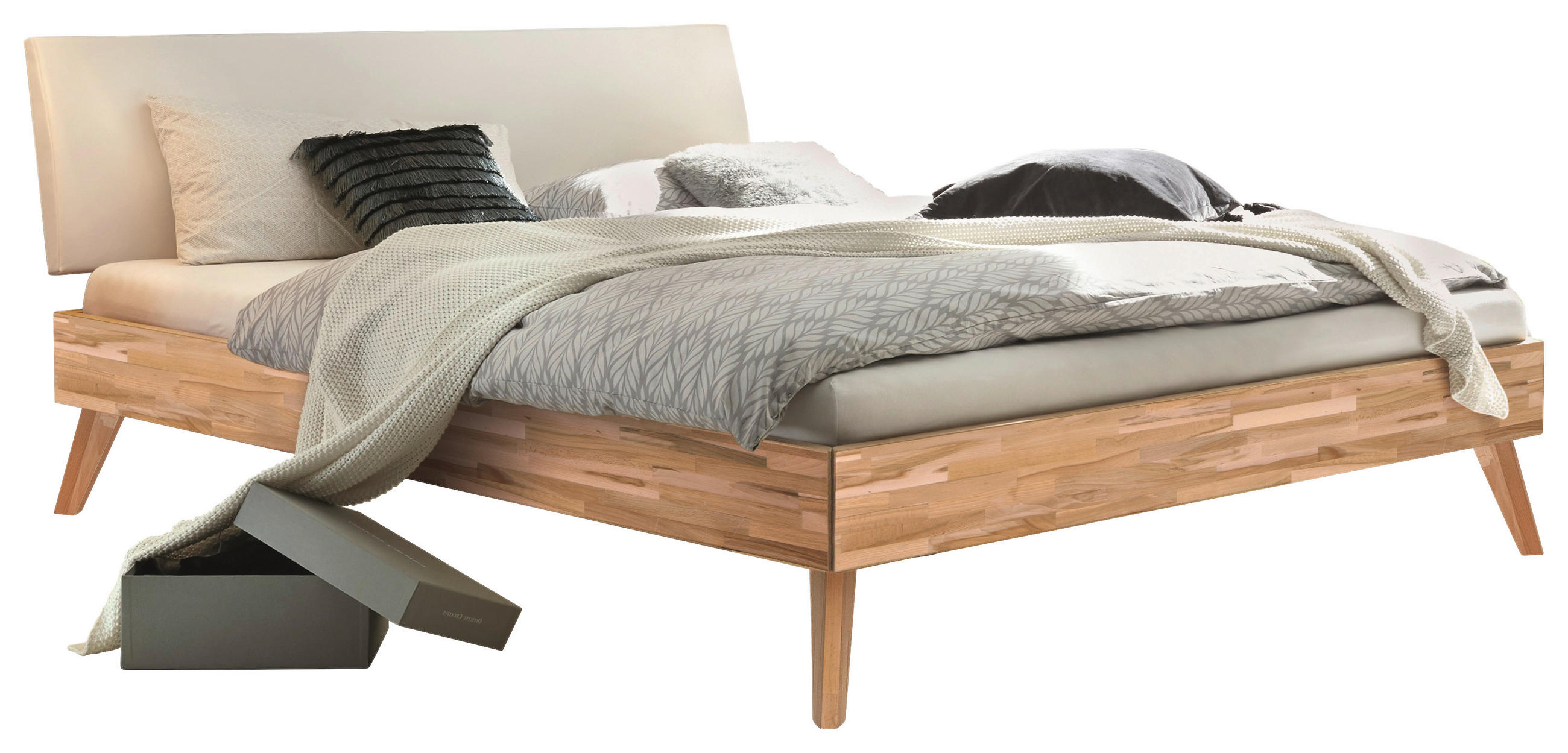 BETT 90/200 cm  in Kernbuche  - Buchefarben/Kernbuche, Design, Holz (90/200cm) - Hasena