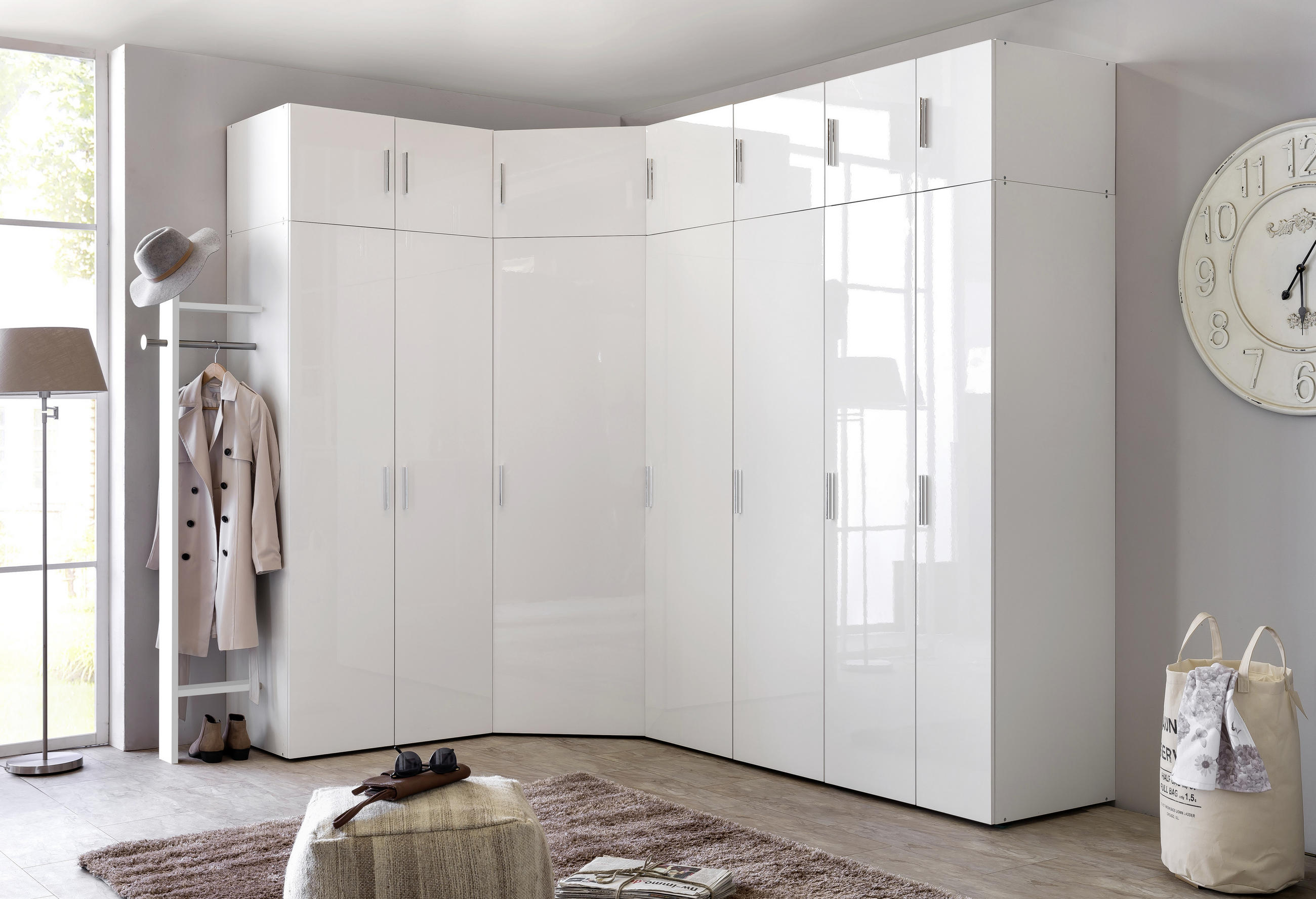 SCHRANK Weiß - Chromfarben/Weiß, KONVENTIONELL, Holzwerkstoff/Kunststoff (30/185/54cm) - Xora