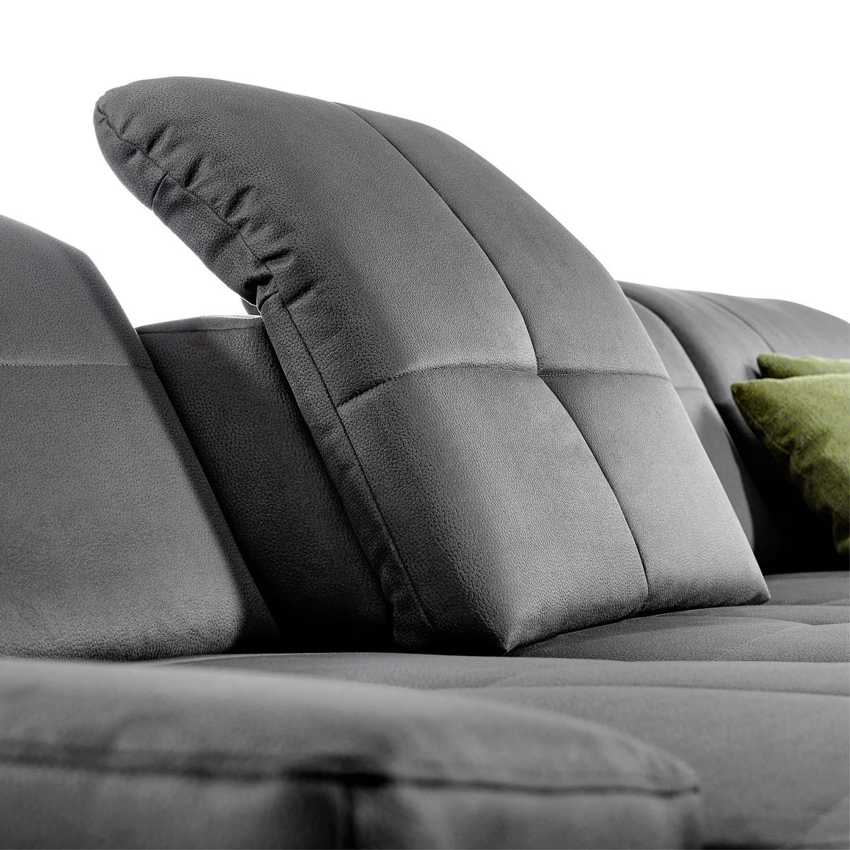 WOHNLANDSCHAFT in Mikrofaser Grau  - Chromfarben/Grau, Design, Holzwerkstoff/Textil (260/371/195cm) - Beldomo Style