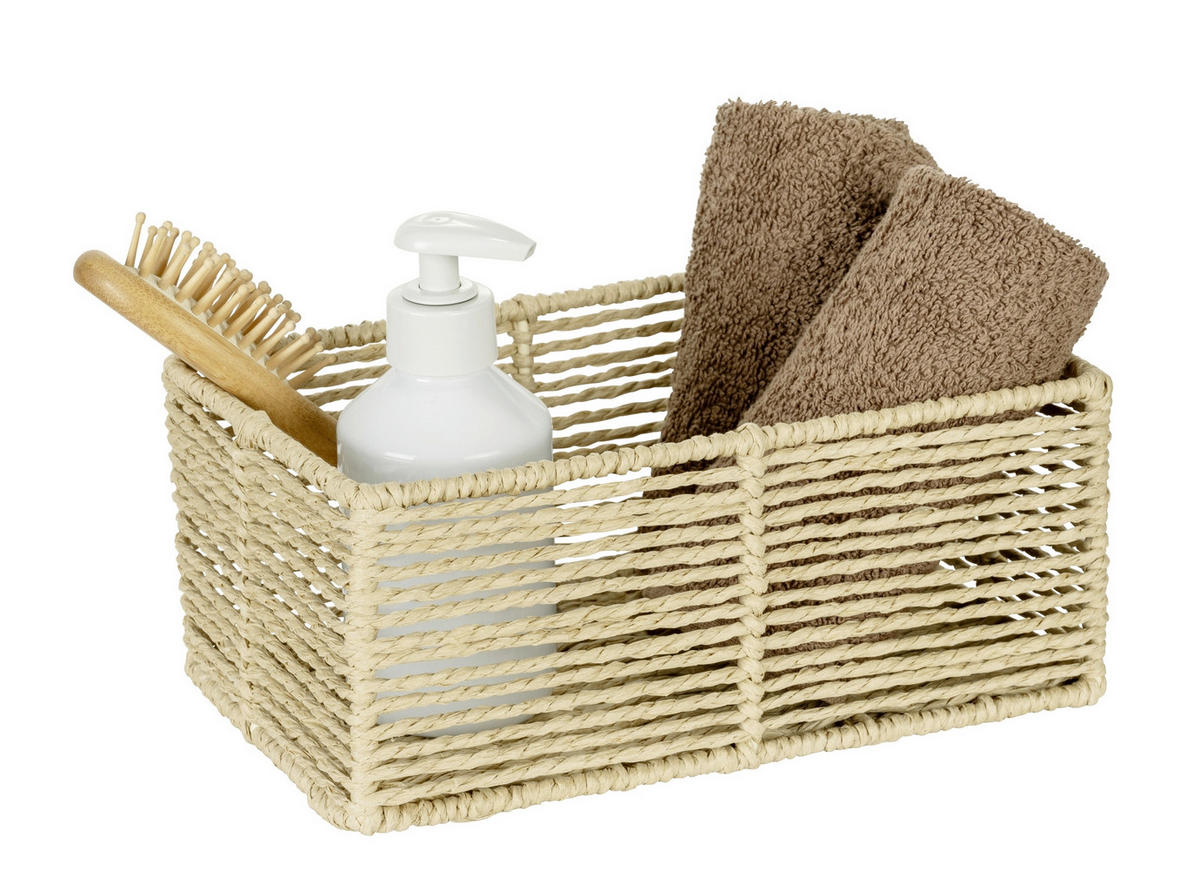 AUFBEWAHRUNGSKÖRBCHEN  - Beige, Basics, Naturmaterialien (24,5/10/15cm) - Wenko