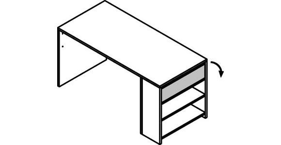 JUGENDSCHREIBTISCH SWITCH 145/67/72,5 cm  - Graphitfarben/Weiß, Basics, Holzwerkstoff (145/67/72,5cm) - Cantus