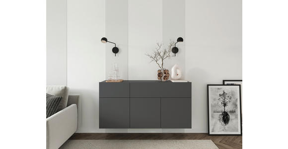 SIDEBOARD Newniq  in 150/75/42 cm  - Anthrazit, Design, Holzwerkstoff (150/75/42cm) - Hom`in