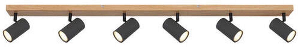 STRAHLER - Graphitfarben/Schwarz, Natur, Holz/Metall (115/6/12cm) - Globo
