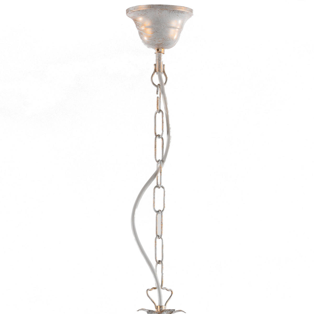 KRONLEUCHTER 53/100 cm   - Weiß, KONVENTIONELL, Glas/Metall (53/100cm)