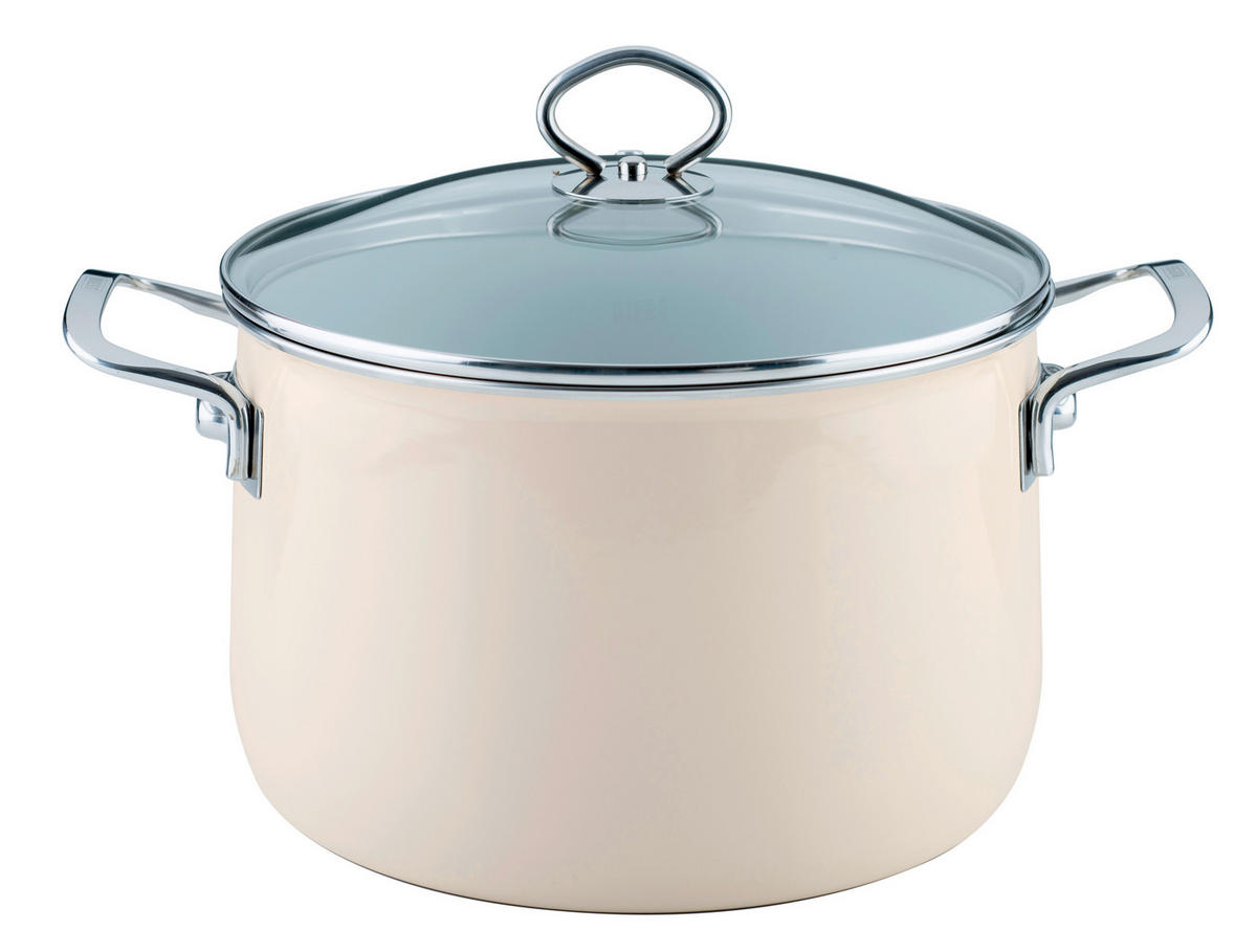 LONAC ZA MESO  6.5 l  Avorio  - boje šampanjca, Basics, staklo/metal (24cm) - Riess