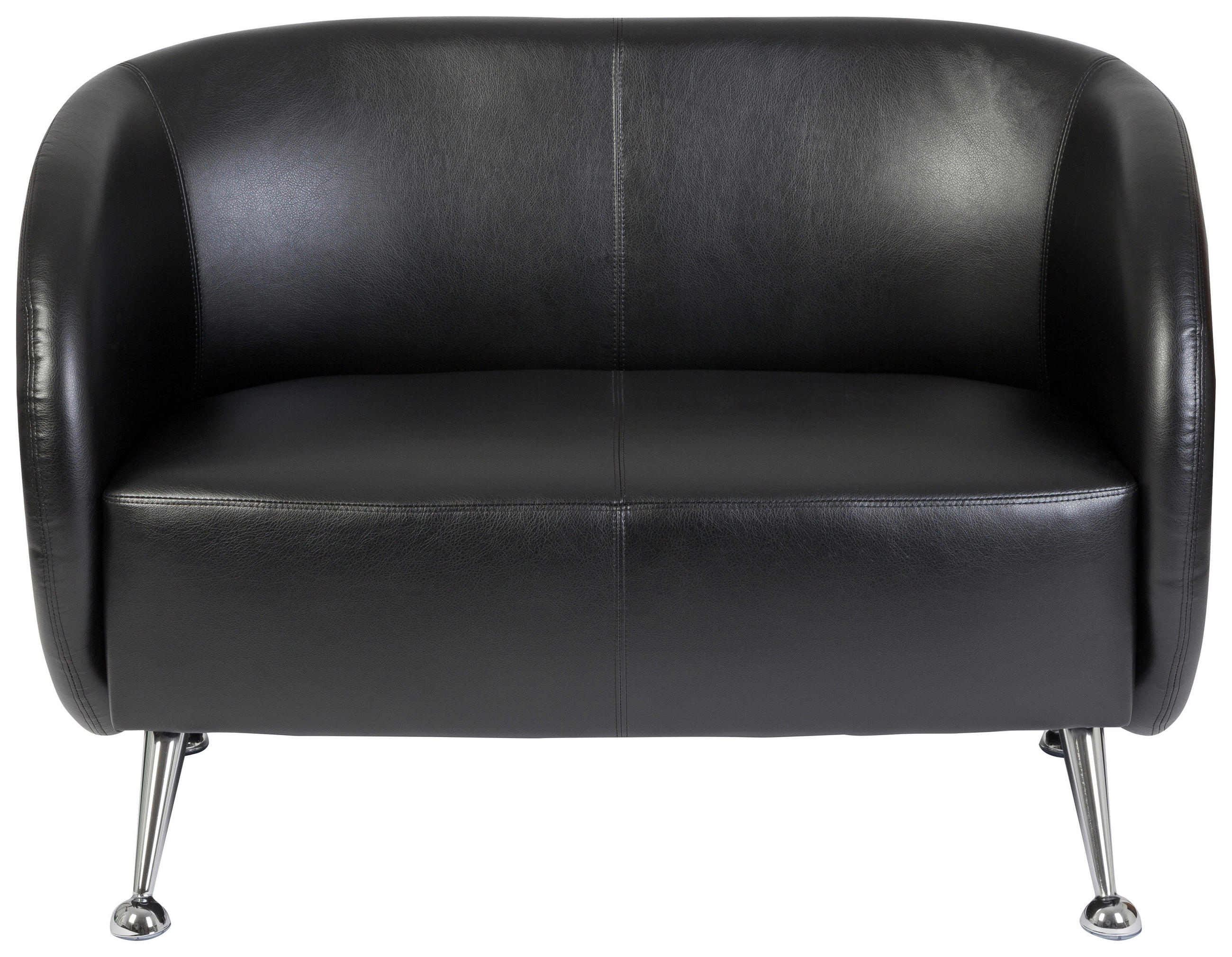 2-SITS SOFFA i textil svart  - kromfärg/svart, Modern, metall/textil (118/85/58cm) - MID.YOU