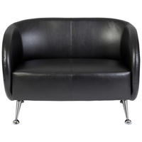 2-SITS SOFFA i textil svart  - kromfärg/svart, Modern, metall/textil (118/85/58cm) - MID.YOU