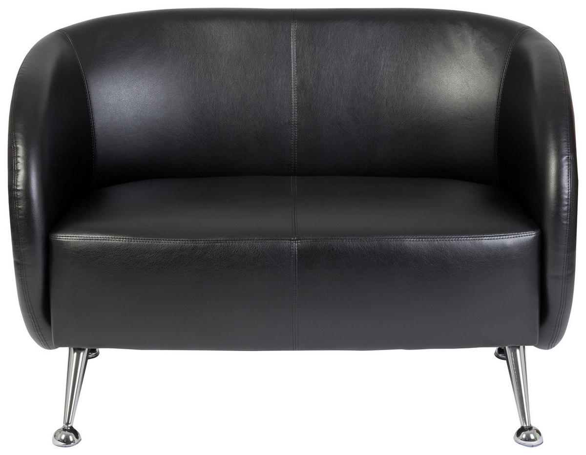 2-SITS SOFFA i textil svart  - kromfärg/svart, Modern, metall/textil (118/85/58cm) - MID.YOU