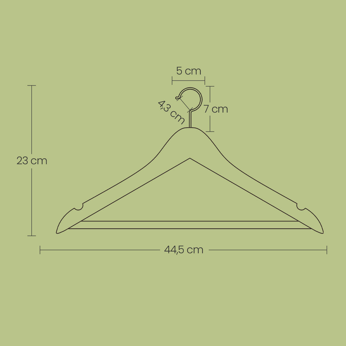 KLEIDERBÜGELSET Holz  - Birkefarben, Basics, Holz (44.5/23/1.2cm)
