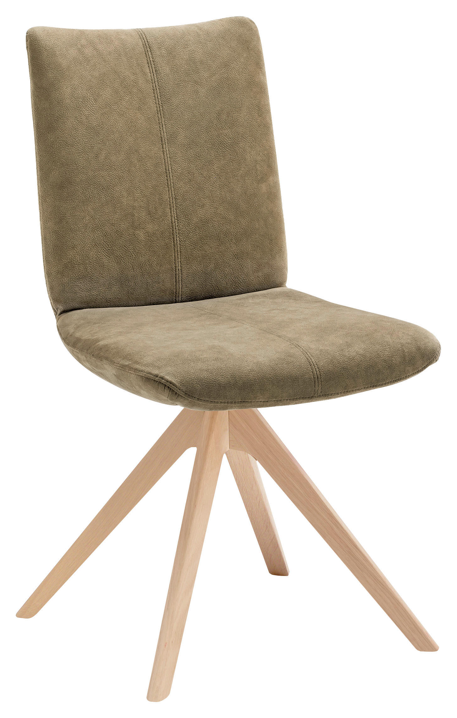 STUHL  in Mikrofaser  - Wildeiche/Grün, Design, Holz/Textil (53/91/66cm) - Venjakob