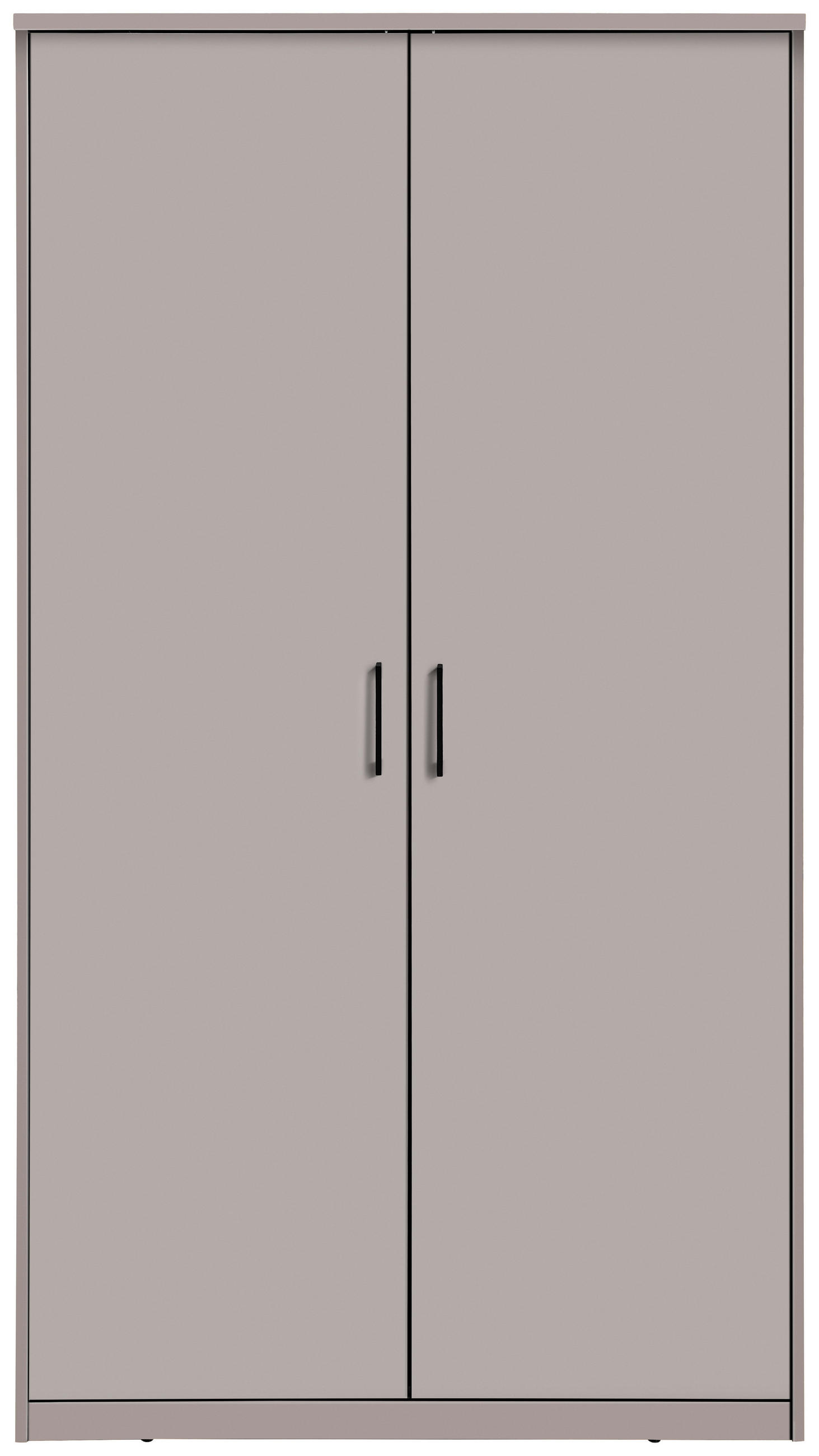NYÍLÓAJTÓS SZEKRÉNY kasmírszínű  - kasmírszínű/fekete, Basics, faalapú anyag/fém (106/194/54cm) - Xora