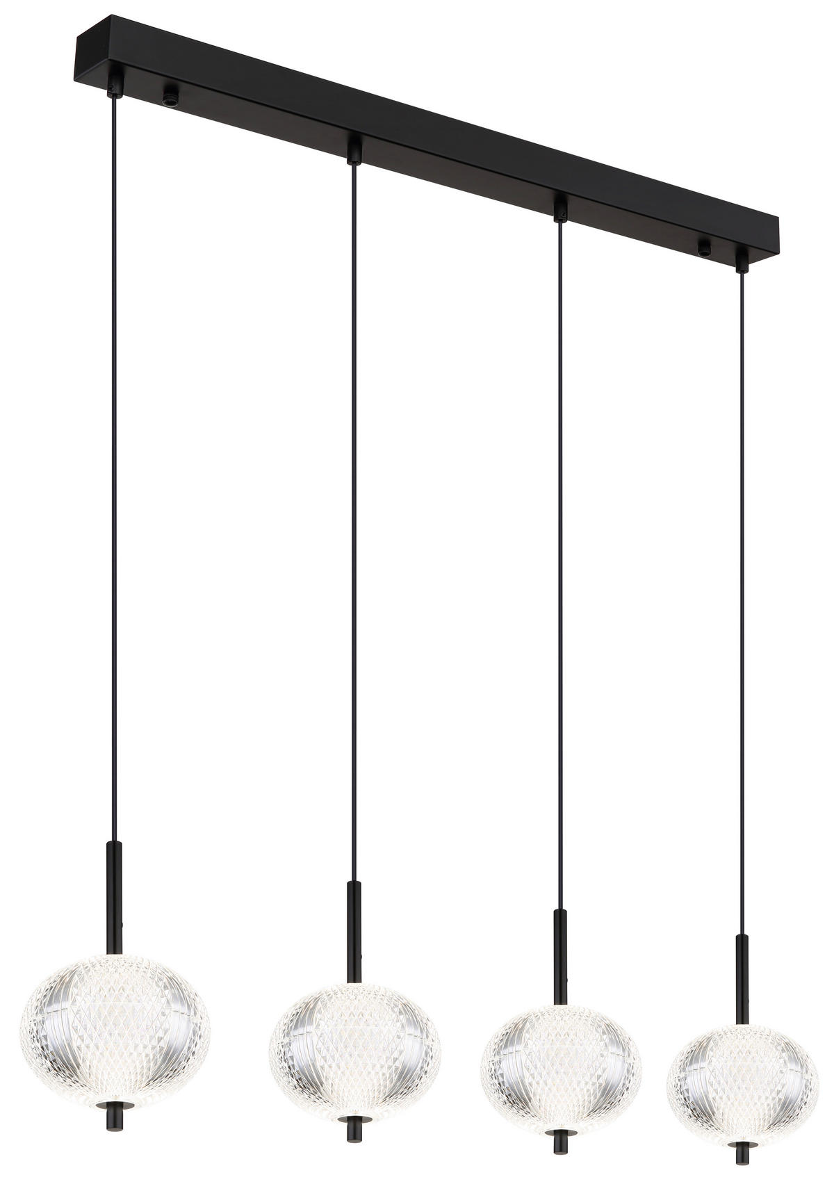 LED-HÄNGLAMPA 85/15/120 cm  - klar/svart, Klassisk, metall/plast (85/15/120cm) - Globo