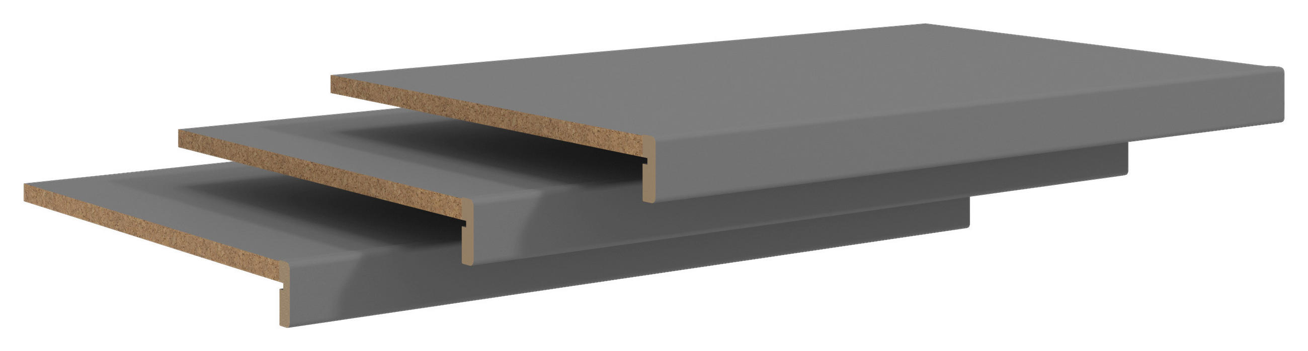 VKLADACIA POLICA, sivá, 70,5/5/46,5 cm - sivá, Basics, kompozitné drevo (70,5/5/46,5cm) - Xora