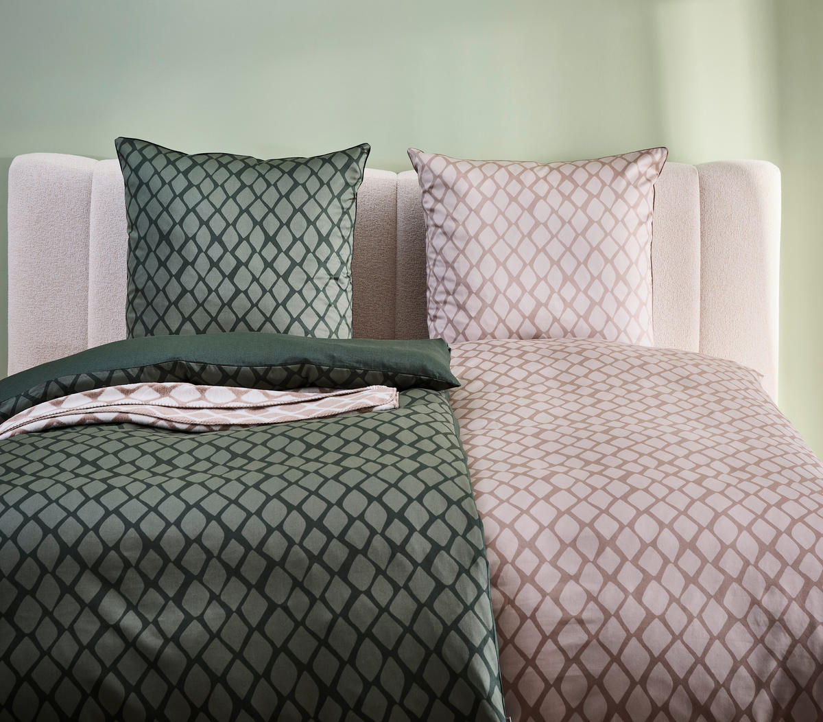 WENDEBETTWÄSCHE STRIPES DK Satin 135/200 cm  - Grün, Design, Textil (135/200cm) - Dieter Knoll