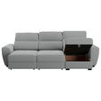ECKSOFA  in Velours Grau  - Schwarz/Grau, KONVENTIONELL, Kunststoff/Textil (285/177cm) - Carryhome