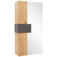 GARDEROBENSCHRANK  in 97,2/194/43,5 cm  - Eichefarben/Anthrazit, Natur, Glas/Holz (97,2/194/43,5cm) - Voglauer